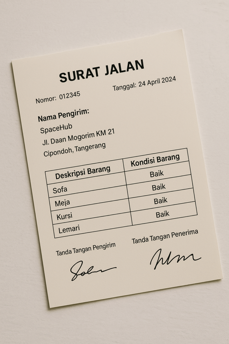 contoh surat jalan kirim barang