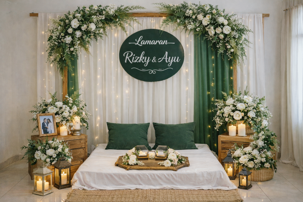 dekorasi lamaran di rumah