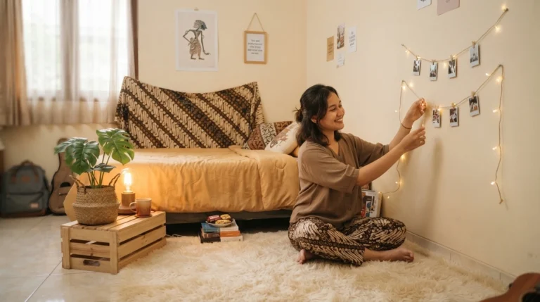 dekorasi kamar kost sempit